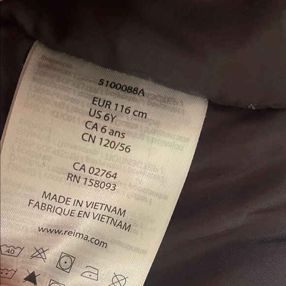 Reima Pink and Burgundy ski Jacket and snow pants - size 116 or size 6 / 7 - Picture 5 of 13